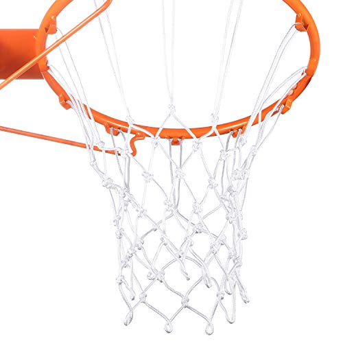 Syhood Reemplazo de Red de aro de Red de Baloncesto Blanco para Todo Clima, Se Adapta a un aro de Baloncesto de Interior o Exterior estándar, 12 Lazos