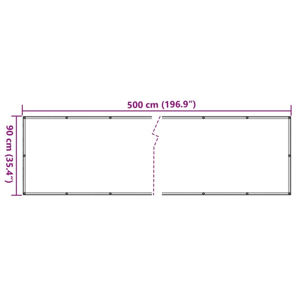 Szary parawan ogrodowy 500 x 90 cm PVC, balkon parawan, zewnętrzny parawan, zewnętrzny parawan balkonowy, zewnętrzny parawan ogrodowy