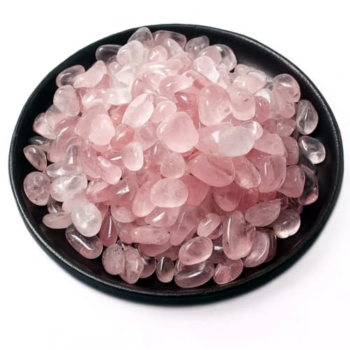 Image of Polished Rose Quartz Crystal Set, 0.4 inch, 128 Pcs - Handpicked Tumbled Stones and Crystals Bulk for Healing, Reiki, Meditation, Witchcraft and Home Decor, 10 oz