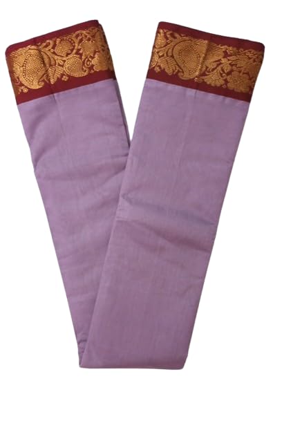 Image of Indian Traditional pure cotton Gadwall Saree for Women, Light pink Colour and green Border