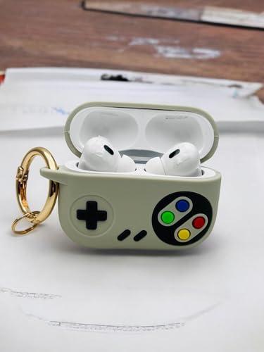 Image of SE HUB Airpods Pro 2 Case Cover Keychain for 2Nd Generation Design with Mag-Safe, Shock Proof 360-degree Protection Case Cover Soft Skin Silicone (Ring Carbaner and Hand Strap Included)- Light Grey