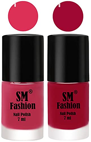 Image of Long Lasting Nail Polish | Nail Paint Combo 7 ml Each) - Set of 2 Dusty Pink-Pure Wine