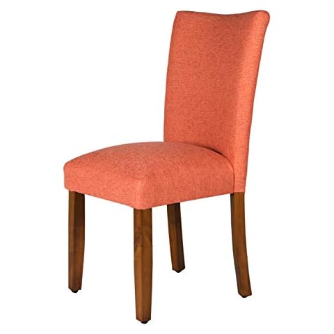 HomePop Parsons Classic Dining Room Tables and Chairs, Pack of 2, Coral Woven Cover