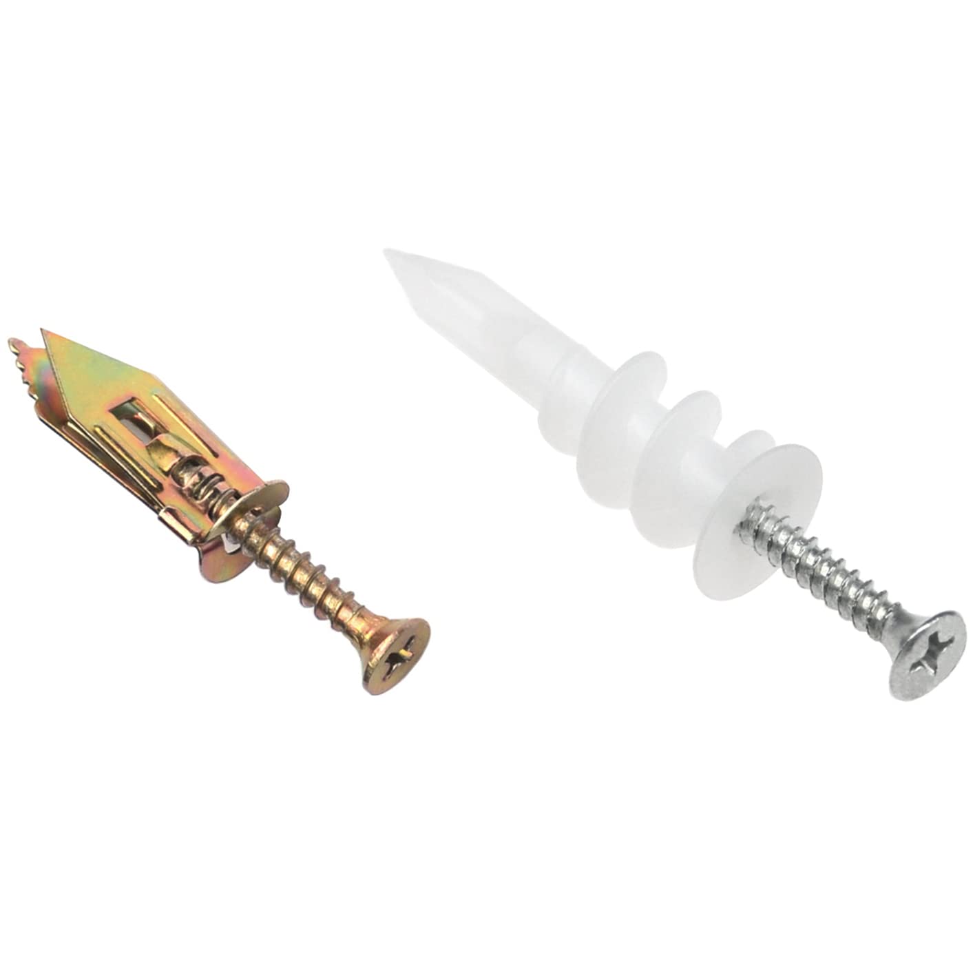 Ddhomin White And Gold 45 Sets Of Plasterboard Fixing Screws,Self Drilling Drywall Screws And Drywall Anchors