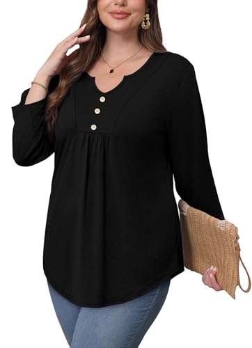WIHOLL Womens Tops Fall Fashion 2025 3/4 Length Sleeve Shirts Business Casual Outfits Basic Tees4