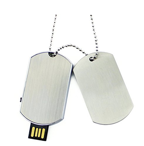 Aneew Metal Pendrive 32GB U Disk Dog Tag Necklace USB Flash Drive Memory