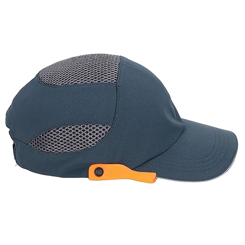 Adjustable Bump Cap Safety Hat with Peak Blue with Orange Edge Lightweight Durable Protective for Baseball Tennis Welding