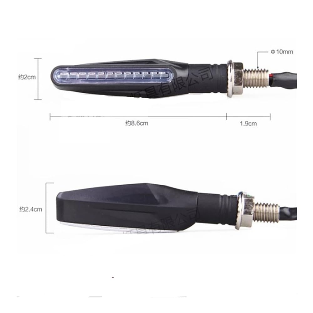 Indicateurs de Tournage de Moto 4pc Moto 12LED Clignotant Clignotant Fluide De Frein Lampe Flicker Bendable Indicateur