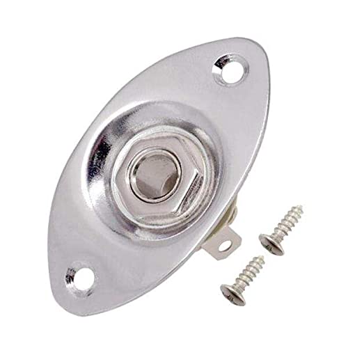 chiwanji Tomada de entrada de saída retangular oval portátil para guitarra - Prata