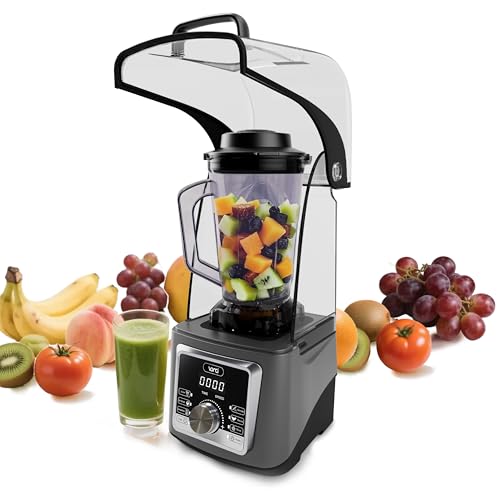 VONCI 2200W Commercial Blender With Sound Enclosure, 135OZ Large Capacity Quiet Blender For Smoothies, Heavy Duty Industrial Blenders For Restaurant, Perfect For Kitchen, Ice Crush, Milk Shake, Fruits