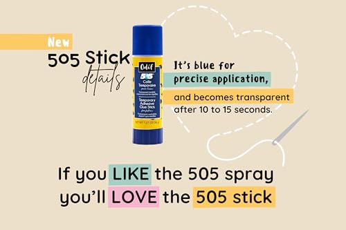 Odif 505 Temporary Adhesive Fabric Glue Stick | Fabric Glue Sticks with No Residue | Disappears After Washing | Precise Application Fabric Adhesive 1.27 oz (3), Blue - Image 5