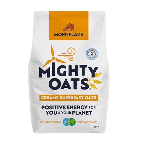 Mornflake - Superfast Oats 1x 3kg 100% Wholegrain Oats All Natural Ingredients, High In Fibre. Creamy, Perfect For Breakfast Porridge Oats, Overnight Oats & Granola. Suitable For Vegan Diet