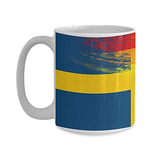 Regnbåge flagga gay pride hbtq sverige vit kaffemugg tekopp landsflagga