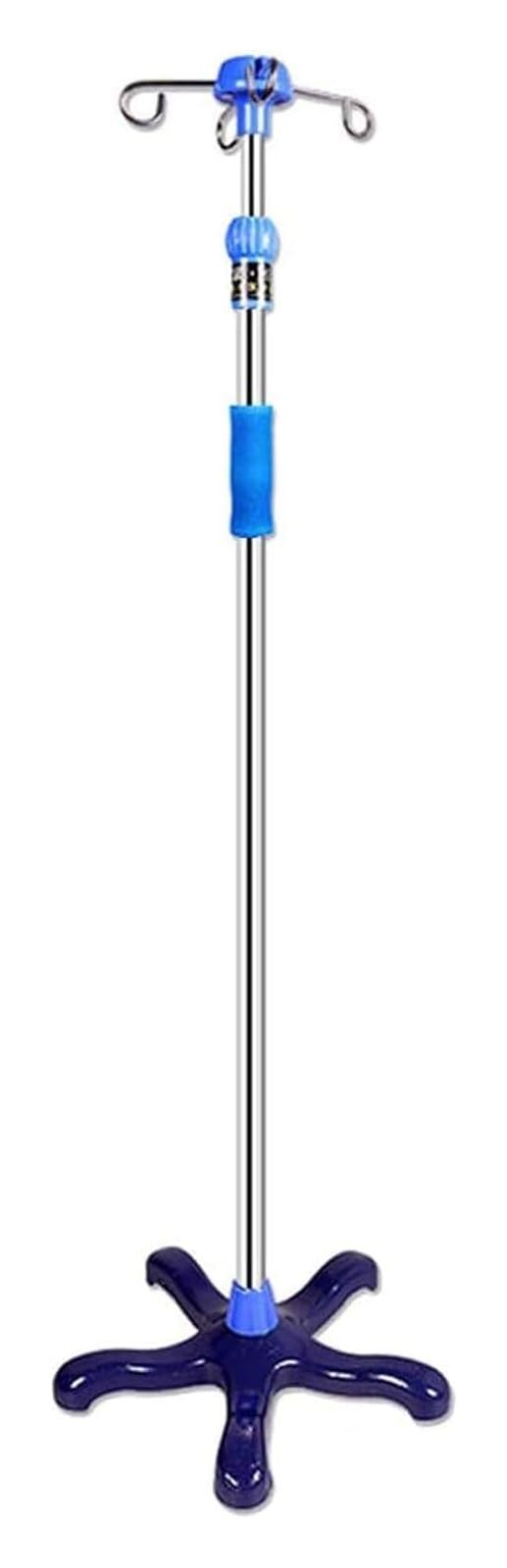 Carrello Portaflebo con Rotelle, Acciaio Inossidabile Regolabile in Altezza (110-190 cm) - Per Sacca Flebo, Ideale per Anziani, Assistenza Domiciliare e Uso Casa