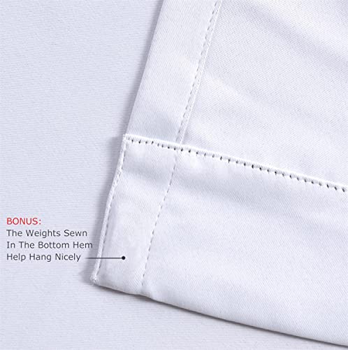 Miuco Room Darkening Thermal Insulated Grommet Window Blackout Curtains For Livingroom Curtains Panels Set Of 2 52X84 Inch Greyish White, Bonus 2 Tie Backs Included #TOP3