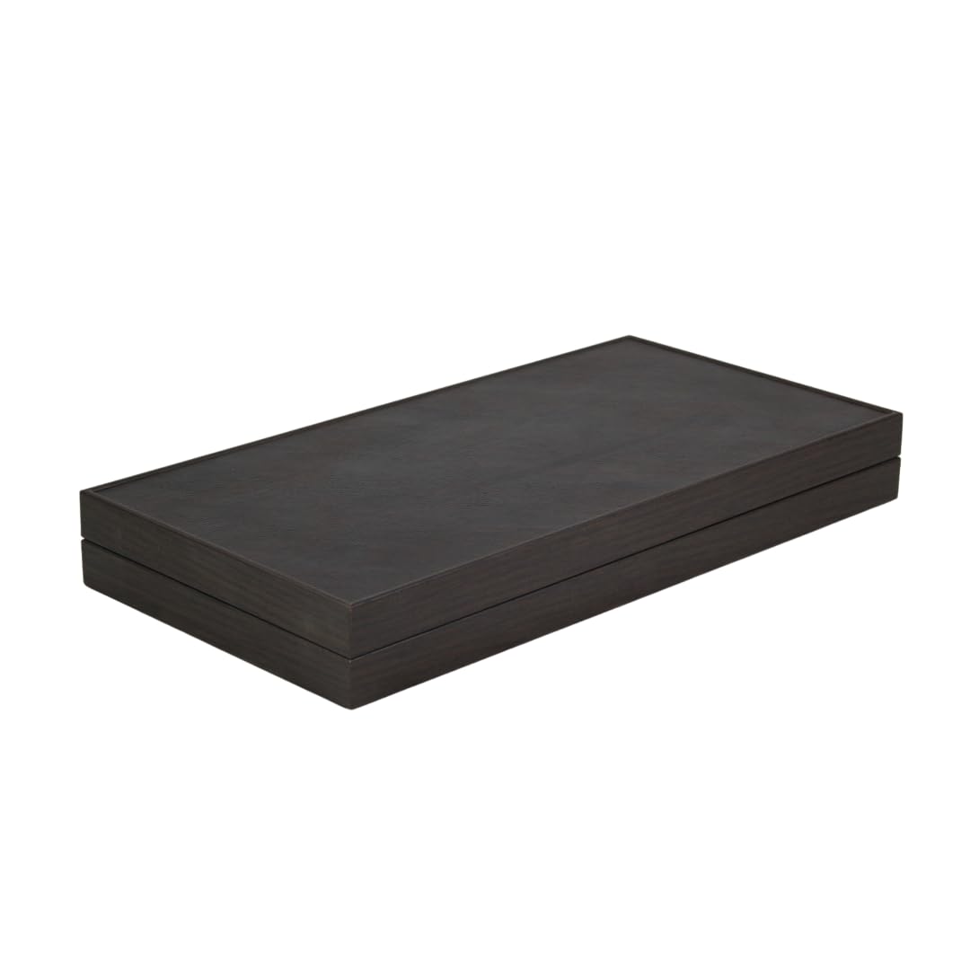 Set di backgammon marrone rustico in similpelle da 48,3 cm