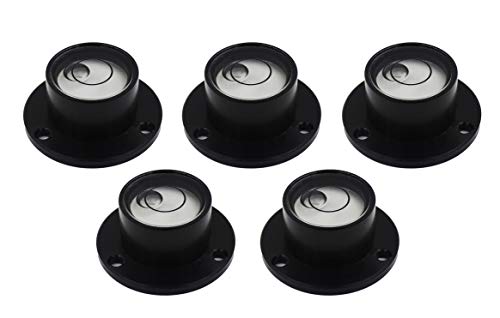 Niveau à bulle rond outil de centrage horizontal avec coque métal noir x5