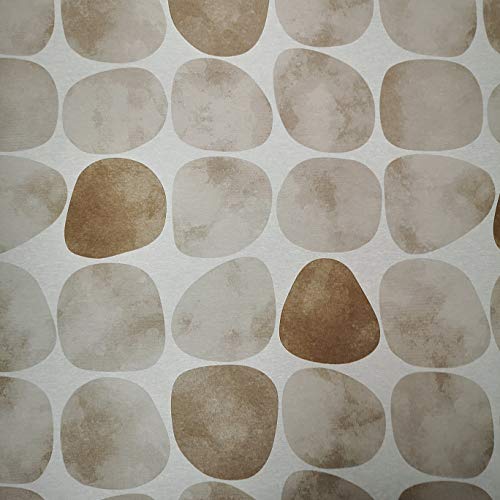 Staab's Stoff wasserabweisend Baumwolle beschichtet verschiedene Dekore (in 50cm Schritten) (Breite 140 cm x Länge wählbar) (Steine braun beige)