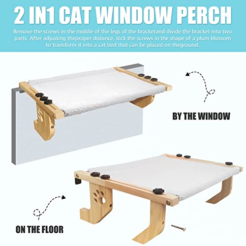 Rede resistente para janela de gato com moldura de madeira e metal - sem necessidade de perfuração -