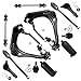12-Piece Front Suspension Kit - 2 Upper Control Arms w/Ball Joints, 2 Lower Ball Joints, 2 Front Sway Bar End Links, All 4 Inner and Outer Tie Rod Ends w/Rack Boots - fits 4.0L 4-Door Models ONLY