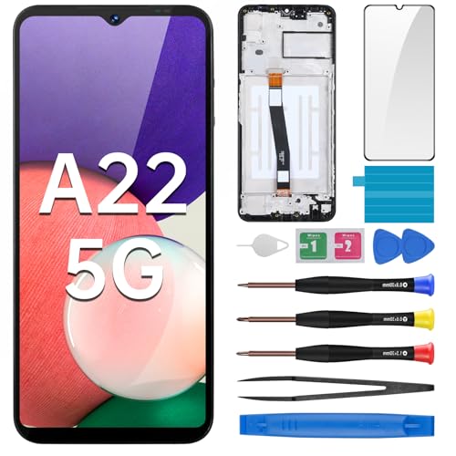 for Samsung Galaxy A22 5G Screen Replacement with Frame LCD Display Touch Digitizer Full Assembly Fix Glass with Repair Tools Kit A226B A226BR