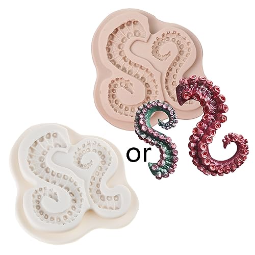 Molde de silicona con forma de pulpo, molde para caramelo, chocolate, molde de postre, arcilla, resina yeso, reutilizable, antiadherente
