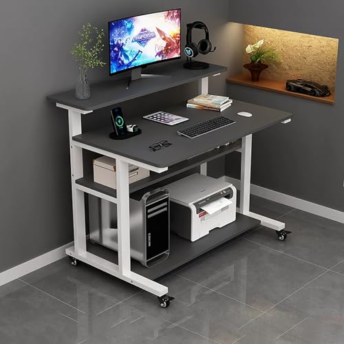 NEONMAN pcデスク ゲーミングデスク テレワークデスク オフィスデスク 高さ88cm 360°回転ホイール 耐荷重500kg 組み立て簡単 防水加工 お手入れ簡単 耐摩耗性と耐傷性に優れ 複数の収納スペースを備えています パソコン机 お手入れが簡単