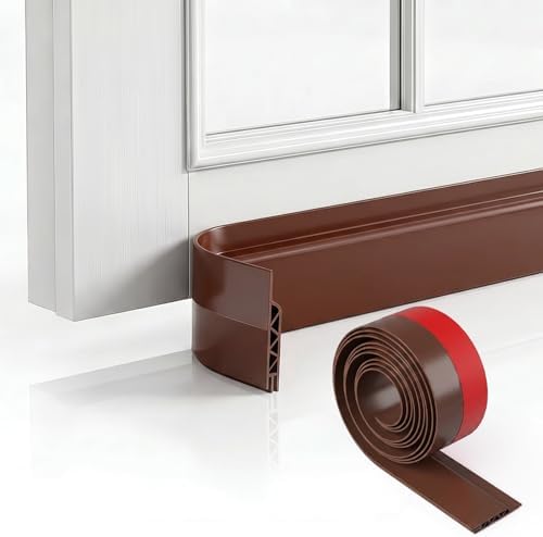 Oderra Burlete Aislante 100 cm para Puertas de Entrada, Marrón