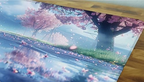 Zeipopge Fleurs De Cerisier Tapis De Souris Bleu, Rose Tapis De Souris 600x300 Base en Caoutchouc la Vitesse et la PréCision Optimisé pour Les Capteurs, Convient pour Le Bureau, la Maison et Les Jeux – vue 5