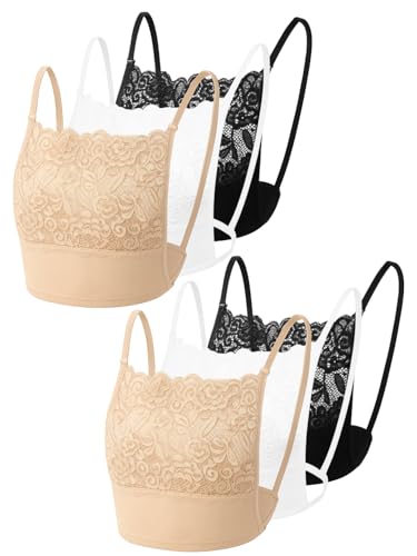 Image of StyFun Women Lace Camisole with Adjustable & Detachable Straps, Cleavage Cover-Up Clips for Deep V-Neck & Low Cut Tops