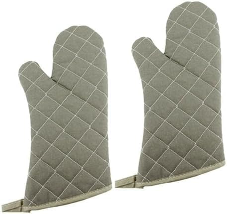 New Star Foodservice Oven Mitts with Extra Defense, up to 400F, Set of 2 (Olive (Flame Retardant), 15-Inch (Set of 2))