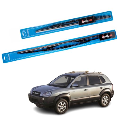 Image of Windshield Car Wiper Blades Metal Frame Water Repellant Cleaning Wiper Blades Refills Best for Hyundai Tucson (Jm) (2004 Onwards) Dr 24 inch /Pa 16 inch