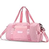 Waynorth Sports Gym Bag Waterproof Travel Duffel Bag with Wet Pocket & Shoes Compartment for Women Swim Sports Yoga Weekender Travel Bag