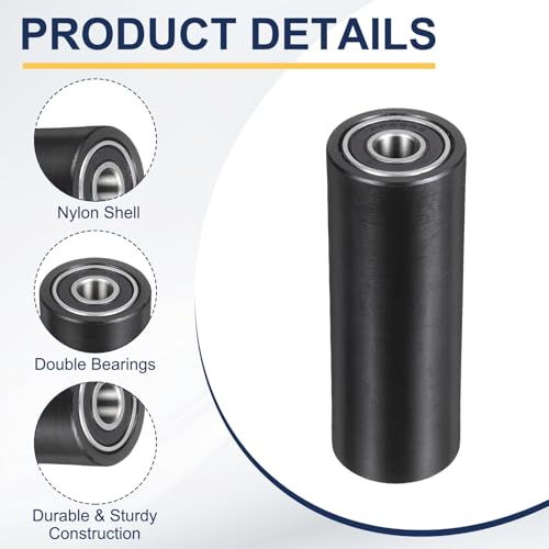 2 ruedas de plástico con rodamientos 10mm rodillo guía plano negro de 32mm para rieles 3
