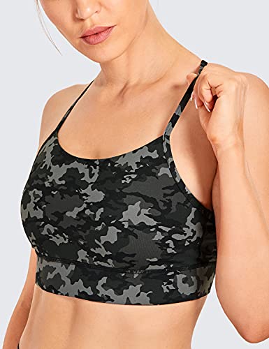 Crz Yoga Y Back Racerback Sports Bras For Women - Spaghetti Straps Padded Yoga Sports Bras For Women Camo Multi 1 Medium #TOP2
