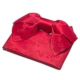 Panda Legends Japanischer Yukata Kimono Obi-Gürtel für Frauen Blumen Sakura Vorgebundener Bowknot Kimono Obi-Taillengürtel Cosplay-Zubehör, Rot