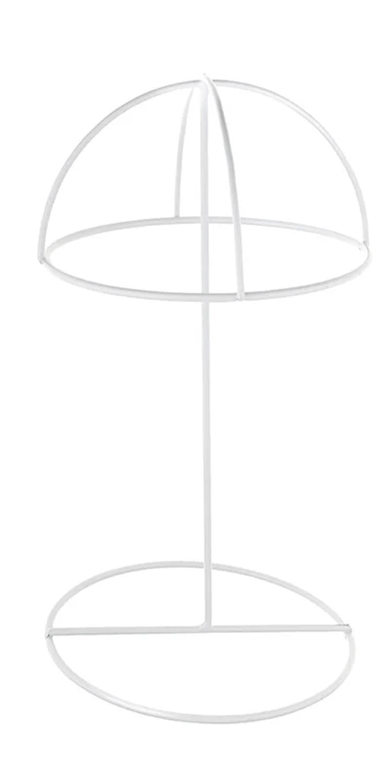 zyrqon Hat Display Stand Desktop Wrought Iron Rack Adjustment Storage Shelf Metal Organizer(White)