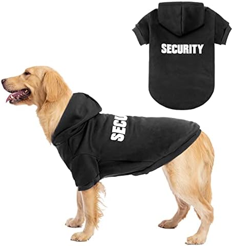 BINGPET Security Dog Hoodies Puppy Sweatershirts Cold Weather Dog Coats Pet Hooded Clothes for Dog Cat