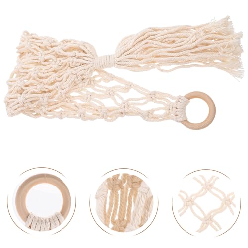 Cesta colgante de cuerda de algodón para frutas y verduras 8