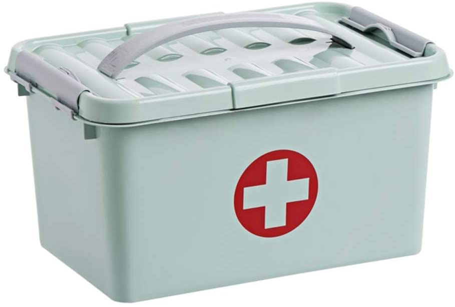 BLINE Portable Double Layers Rectangular Medicine Cabinet Household First Aid Kit Medical Box (MULTICOLOUR) (Plastic)