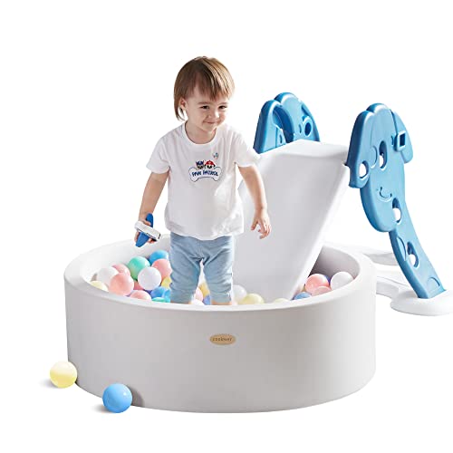 Coolever Foam Ball Pit For Toddlers 1-3, Soft Memory Foam Ball Pit For Babies, Sturdy & Large & Safe & Easy To Clean Or Install, Ideal Gift For Baby Infants Indoor And Outdoor Game, Grey Without Ball #TOP2