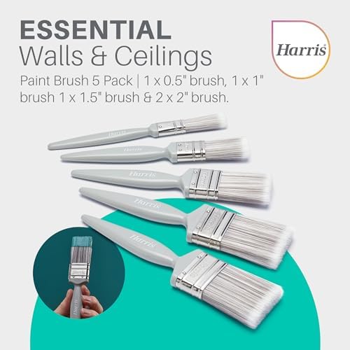 Harris Essentials Walls & Ceilings Paint Brush Set | Pack of 5 | 0.5", 1", 1.5", 2" - View 6