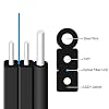 FTTH Outdoor Optical Fiber Drop Cable,G657A1,1 Core Single Mode,LSZH Black Jacket,1 Steel Wire+2 FRP Strength Member,1000 Meters/Roll