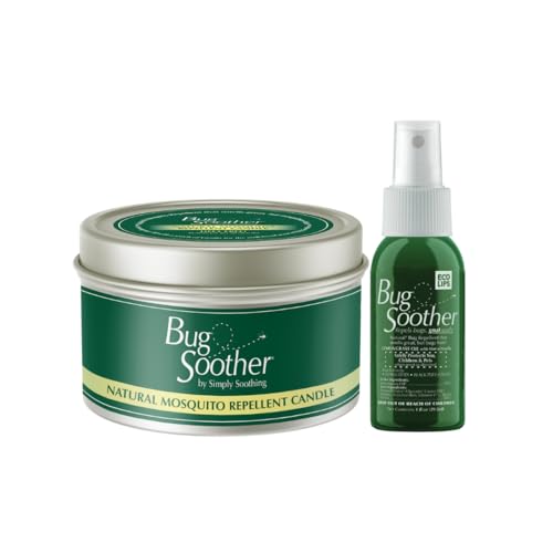 Bug Soother - Natural Insect, Gnat and Mosquito Repellent Candle, 1oz Bottle of Bug Spray Deterrent - Safe for Adults, Kids, Pets, Environment - Made in USA