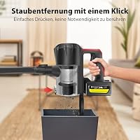 Akku Staubsauger 45000Pa/500W/40 min, Stielstaubsauger Kabellos Selbststehend Tierhaarentferner mit Anti-Tangle-Bürste Leichtgewicht, Wandladestation, Ultraleise für Tierhaare/Teppich/Hartboden/Auto – Ansicht 6