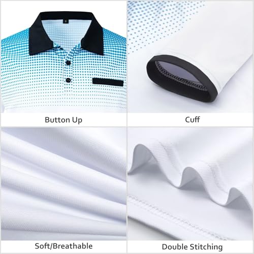 DEEX Men's Polo Shirts Long Sleeve Casual Fashion Polo Tee Shirts Color Block Slim Fit Golf Polo Shirt with Pocket - Image 4