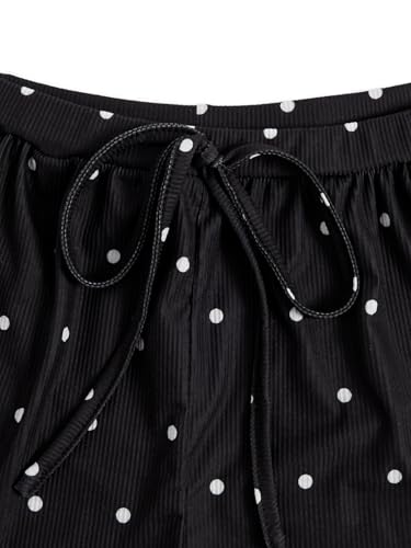 Image of MakeMeChic Women's Pajama Bottoms Floral Print Tie Front Micro Short Side Slit Summer Lounge Shorts