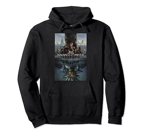 Sweat à capuche Marvel Black Panther Wakanda Forever hoodie noir imprimé