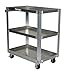 Vestil SCA3-2236 Aluminum Service Cart, 4" Rubber Casters with 2-Swivel and Rigid, 660 lb Capacity, Overall WxLxH (in.) 21.875 x 38.25 x 41.875, Shelf Size Width (in.) 21-5/8, Shelf Size Length (in.) 36, Top Shelf Height (in.) 41-7/8