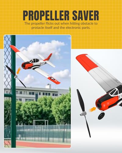 Image of volantexrc RC Plane for Beginners, 4CH WWII RC Airplane T28 Trojan with Aileron, 2.4Ghz Remote Control Plane with Xpilot Self Righting & One Key Aerobatic for Adults (761-9 RTF)